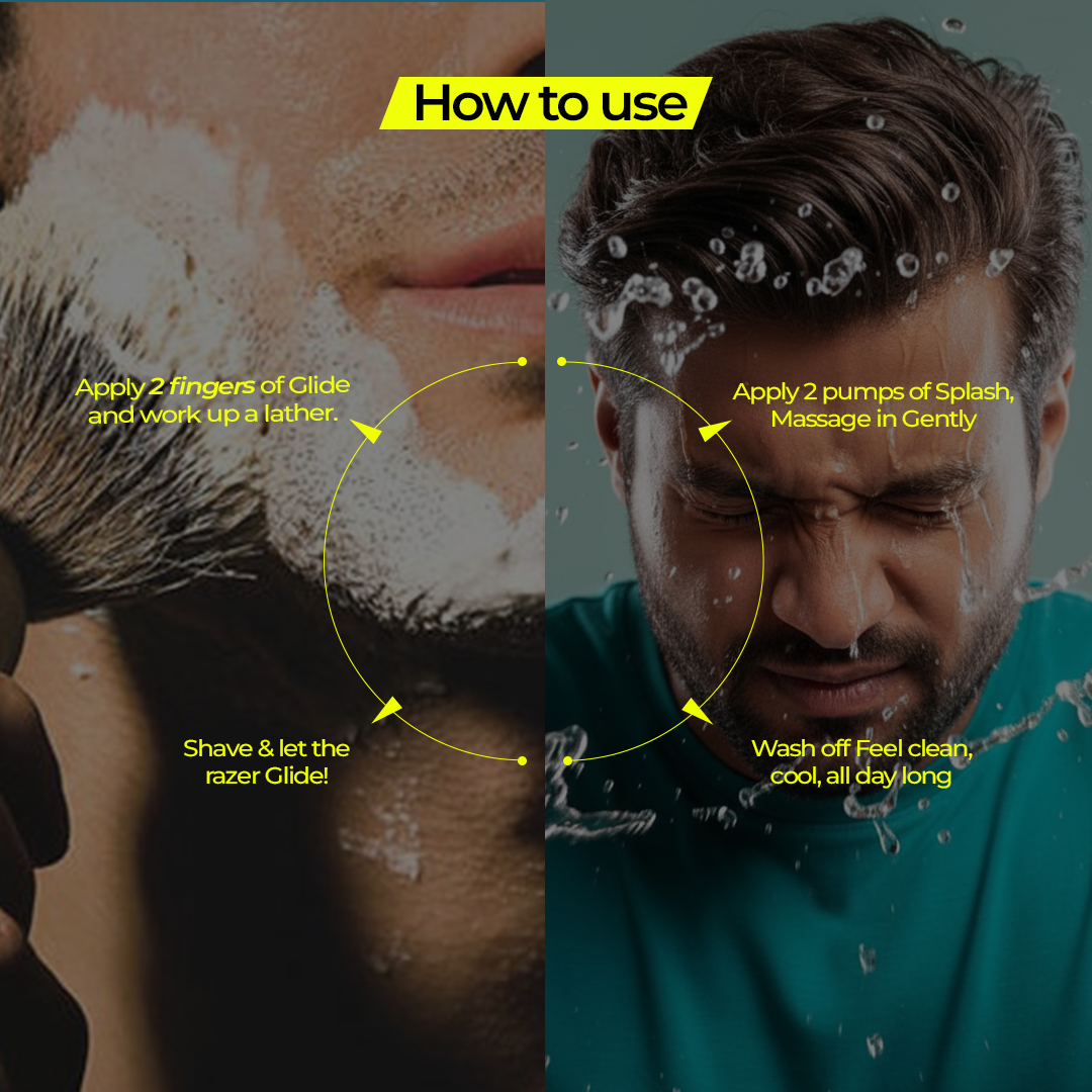Shave and Chill: Shaving Cream & Aftershave Cleanser Kit Halo Carehalo care, halocare, men's care, men's personal care, facewash for men, sunscreen for men
