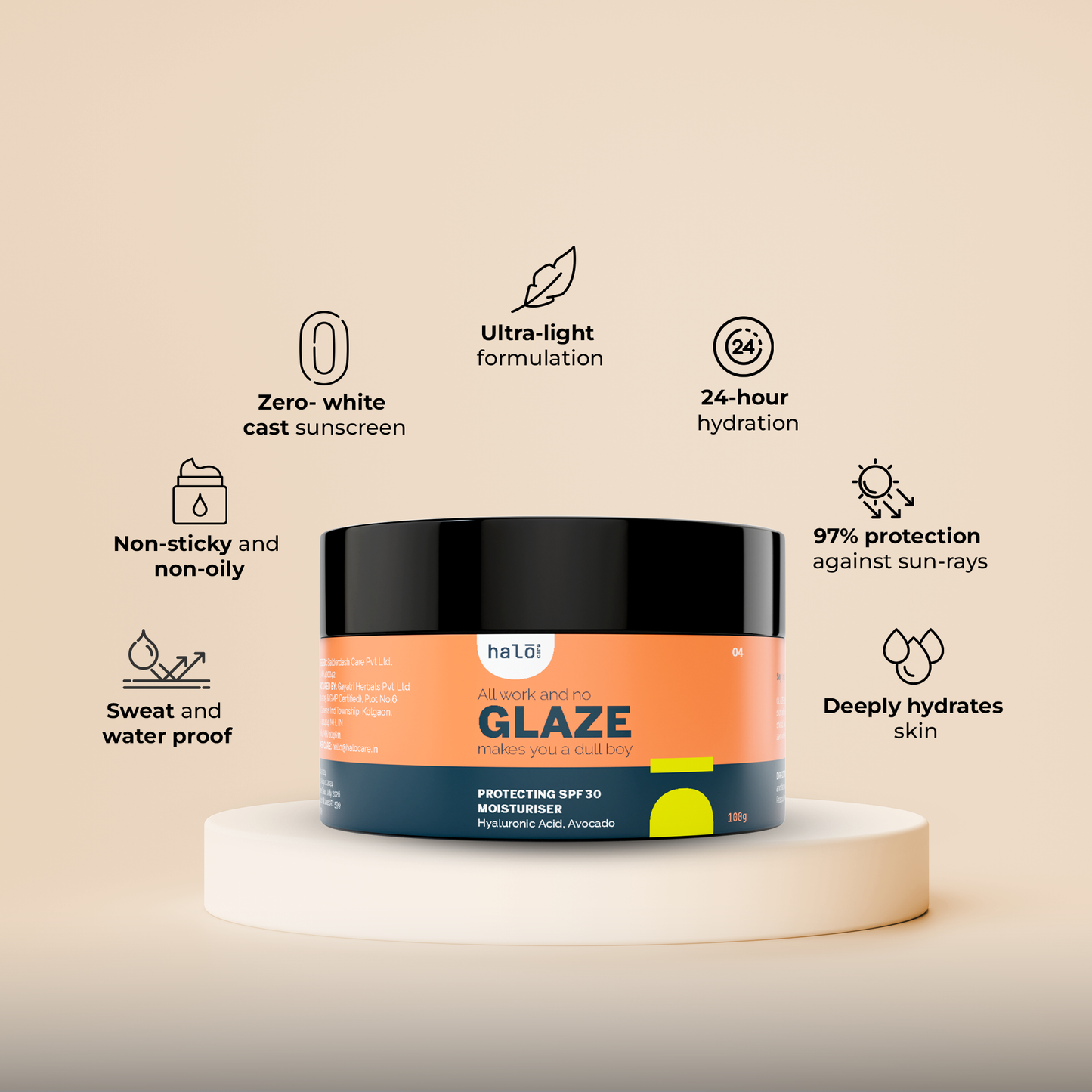 Glaze - Protecting Scalp & Face Moisturizer Sunscreen SPF 30 (100g)