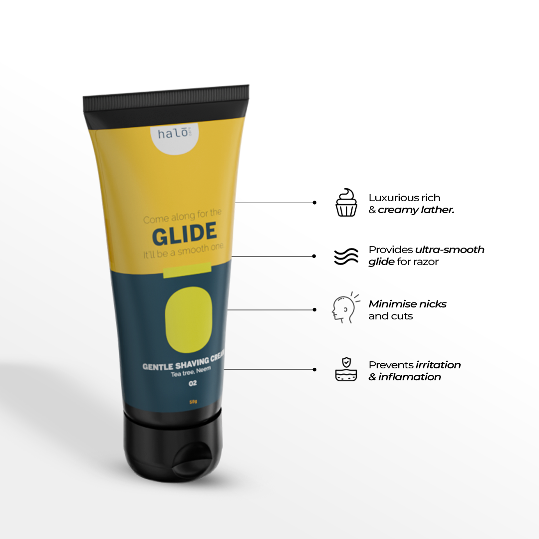 Glide: Gentle Scalp Shaving Cream Halo Carehalo care, halocare, men's care, men's personal care, facewash for men, sunscreen for men